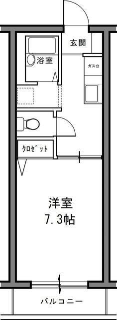 ヴィラージュドゥノール(1K/3階)の間取り写真