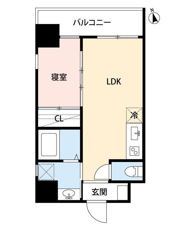 タツミ大橋(1LDK/2階)の間取り写真