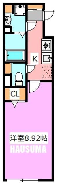 NOZOMIO上中里(1K/2階)の間取り写真