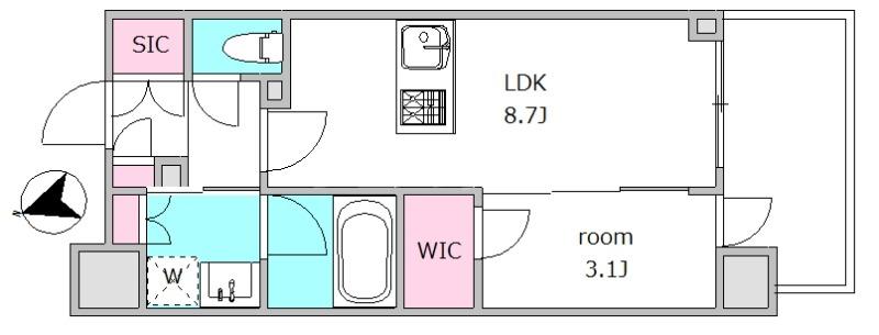 セレーノ水門通(1LDK/5階)の間取り写真