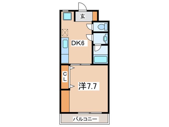 SAFETY CHAM(1DK/3階)の間取り写真