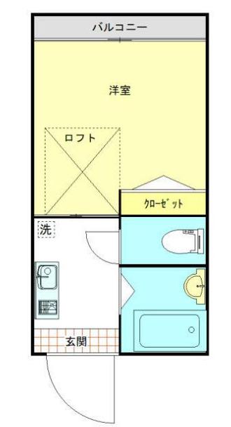 ウィング三晃(1K/2階)の間取り写真