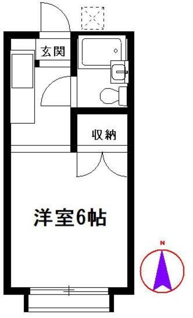 ヴィラ蘭(1K/1階)の間取り写真