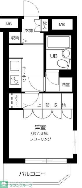 コスモ千早町(1K/3階)の間取り写真