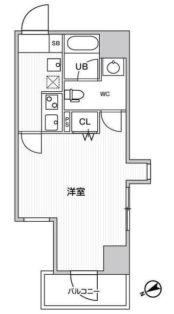グラシアプレイス川崎駅前(1K/6階)の間取り写真
