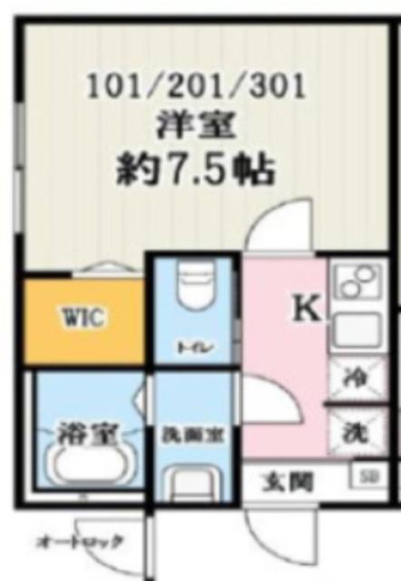 キャメル小手指2(1K/1階)の間取り写真