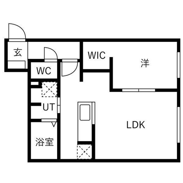 マレッセエクラ桑園(1LDK/1階)の間取り写真