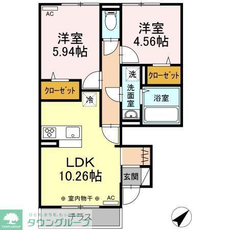 AISE VILLAGE(2LDK/1階)の間取り写真