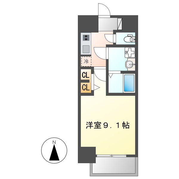 S-RESIDENCE名駅ウエスト(1K/7階)の間取り写真