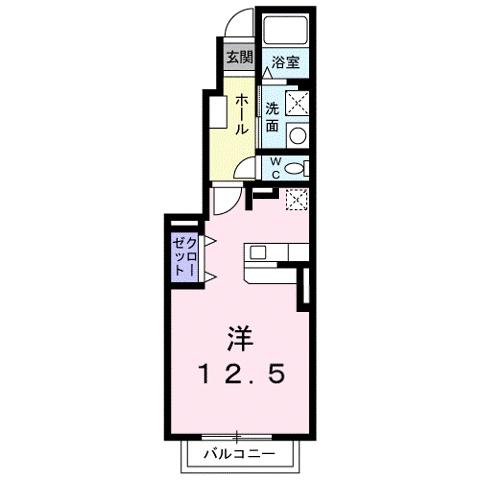 コーポ和広(ワンルーム/1階)の間取り写真