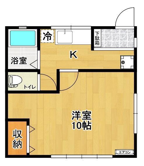 学生第一コーポ(1K/1階)の間取り写真