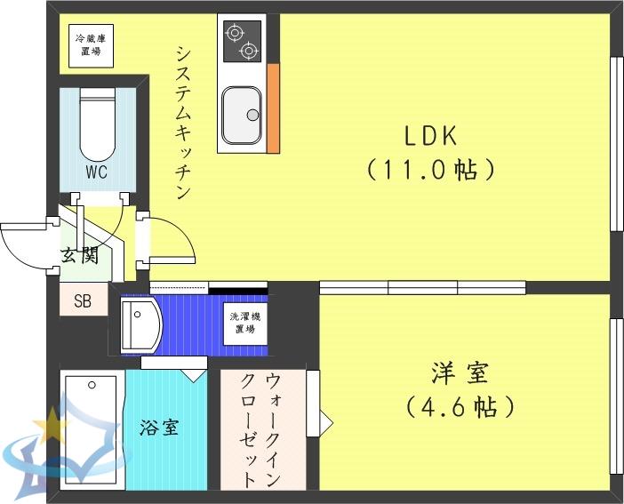 SAINT-JULIEN(1LDK/3階)の間取り写真