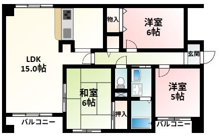 グレーシィ丸川(3LDK/2階)の間取り写真