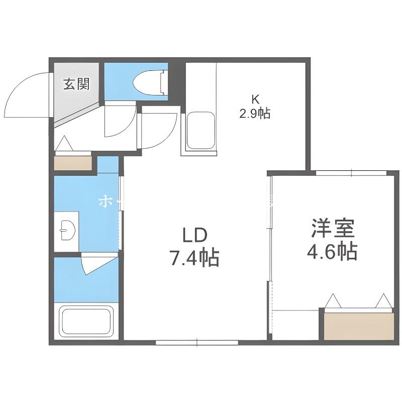 LINK N19(1LDK/4階)の間取り写真
