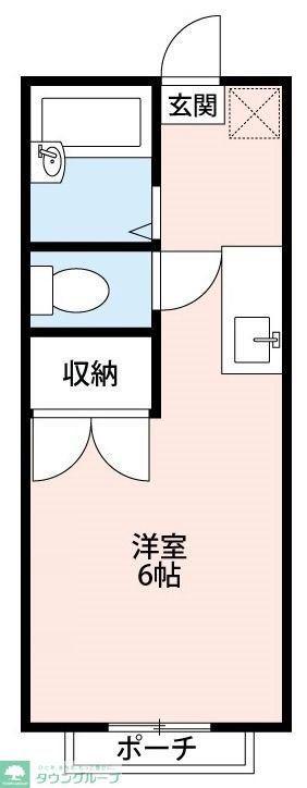 エステートピアシティ5(ワンルーム/1階)の間取り写真