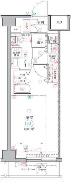 CREVISTA戸田(1K/2階)の間取り写真
