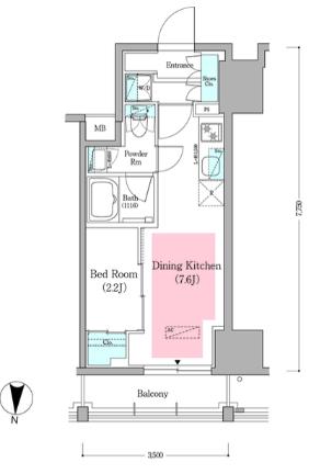 アーバネックス深川住吉III(1DK/8階)の間取り写真