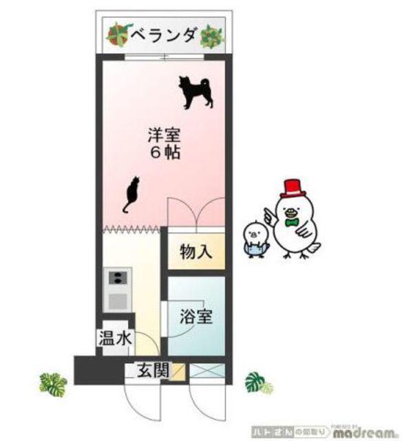 オガワビル(1K/2階)の間取り写真