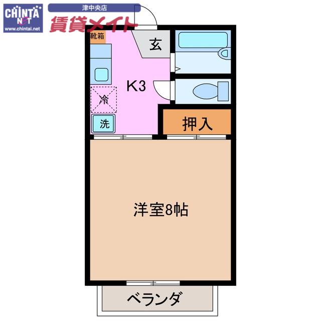 プチカトレア(1K/1階)の間取り写真
