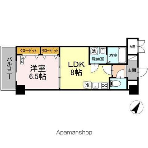 SOLARE横浜(1LDK/3階)の間取り写真