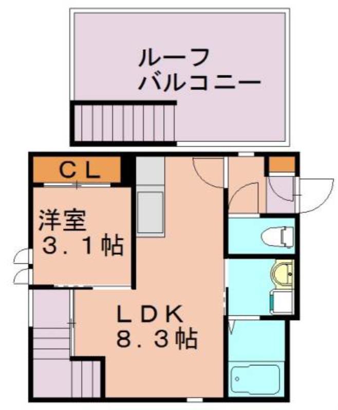 GRANDTICサンメゾン博多I(1LDK/2階)の間取り写真