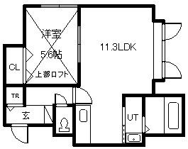  ヴェルヒュッテ名寄大学前(1LDK/2階)の間取り写真