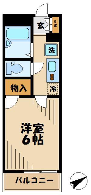 レオパレスホワイトヒルズ西生田(1K/1階)の間取り写真