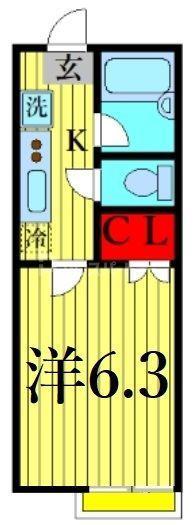 フェアステージ(1K/1階)の間取り写真