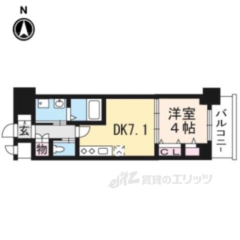 ベラジオ雅び烏丸十条(1DK/5階)の間取り写真