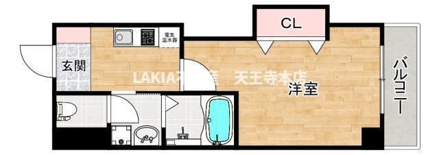 みおつくし桑津(1K/5階)の間取り写真