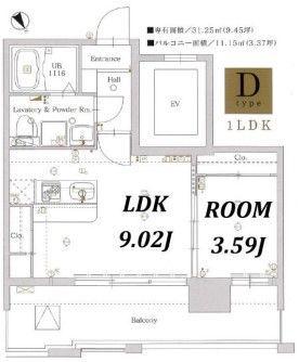 LA FASE LUFINA TENJIN(1LDK/8階)の間取り写真