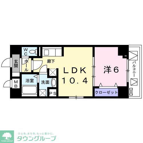 マーリエ(1LDK/7階)の間取り写真