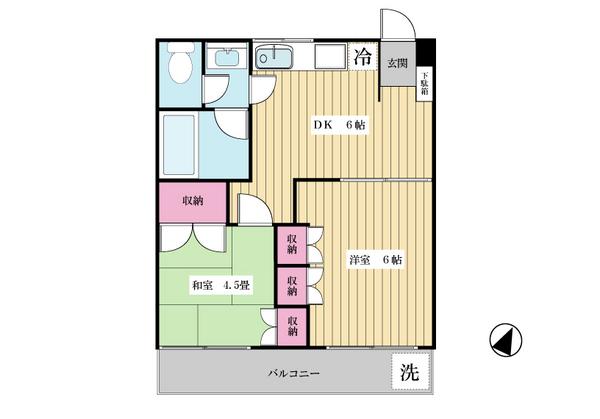 レアール2416(2DK/2階)の間取り写真