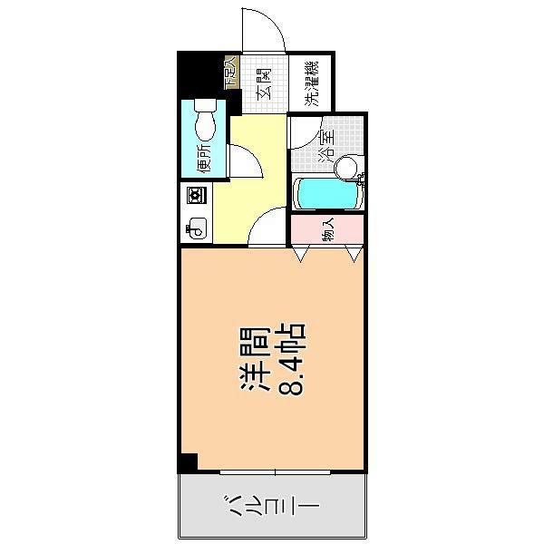 ピュアハイツ稲毛海岸(1K/3階)の間取り写真