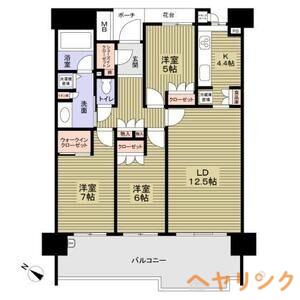 グランドメゾン星が丘山手(3LDK/6階)の間取り写真