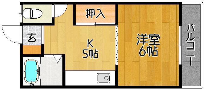 エクセル・N(1K/2階)の間取り写真
