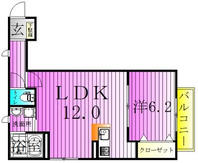 グランパルク(1LDK/3階)の間取り写真