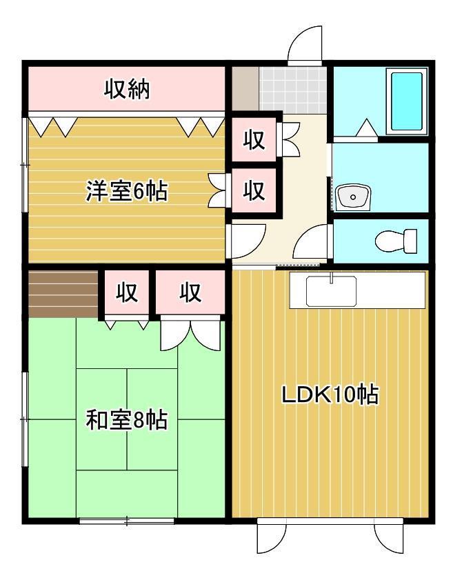 イエローヴィレッジ(2LDK/1階)の間取り写真
