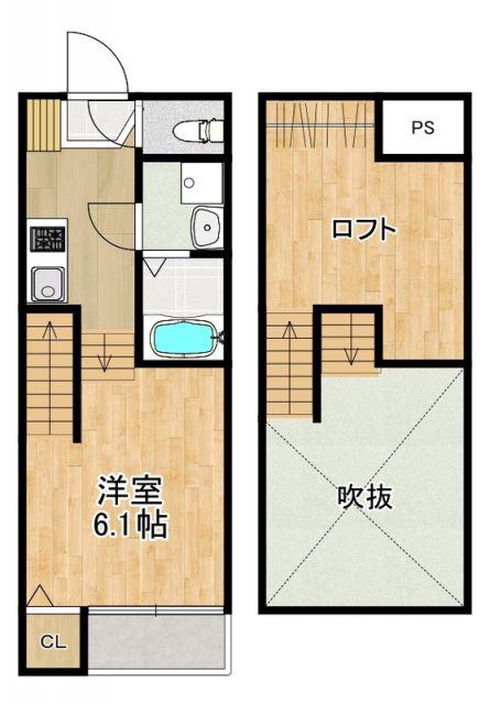 MODERN PALAZZO 諫早KAIZU B(1SK/2階)の間取り写真