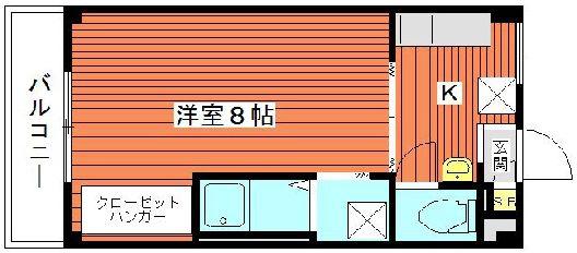 北恩加島2号棟(1K/4階)の間取り写真