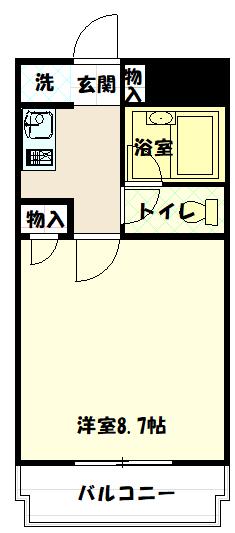 ピエールトゥール(ワンルーム/2階)の間取り写真