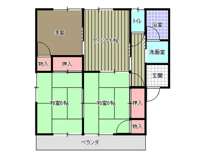 上田ハイツ(3DK/1階)の間取り写真