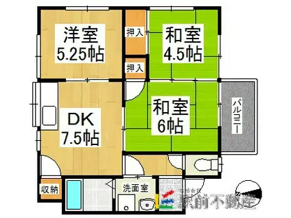 松崎アパート(3DK/1階)の間取り写真