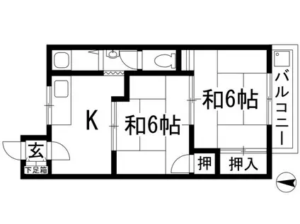 第二柳原マンション(2K/2階)の間取り写真