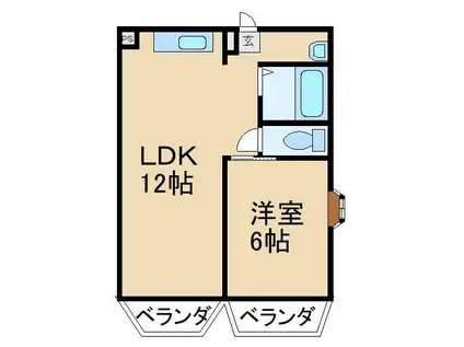 コーポあさみI(1LDK/3階)の間取り写真