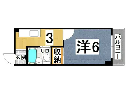 グリーンハイツ武庫川(1K/2階)の間取り写真