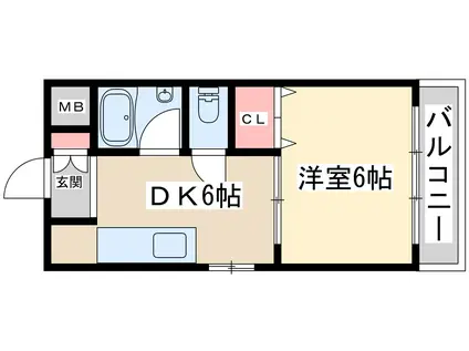 大旺第3マンション(1DK/2階)の間取り写真