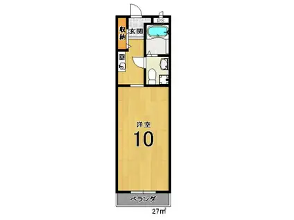 上桂くめマンション(1K/4階)の間取り写真