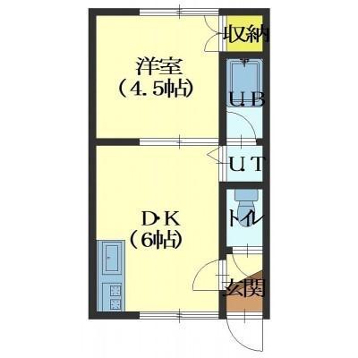 コミュニティ大縄(1DK/2階)の間取り写真