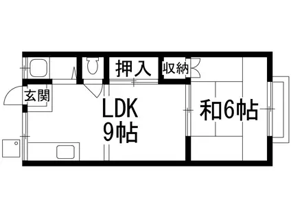 三和マンション(1LK/2階)の間取り写真